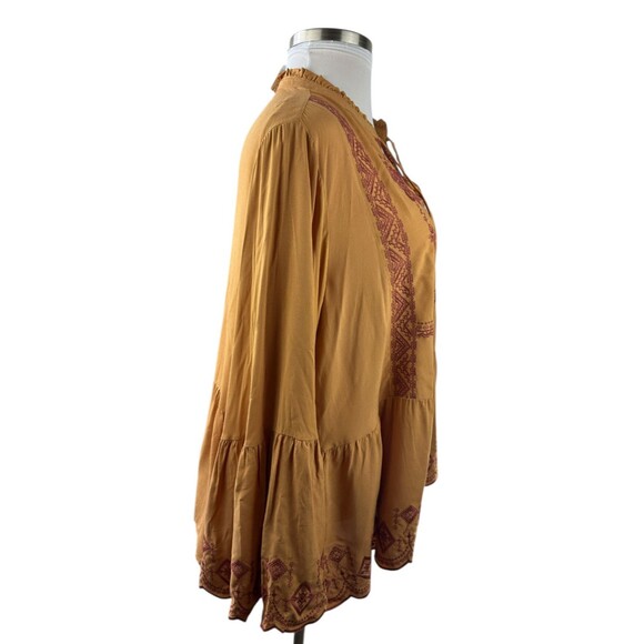 NWOT Cato Bohemian Peasant Festival Babydoll Blouse Bell Sleeve Plus Size 22 24 - Picture 9 of 14